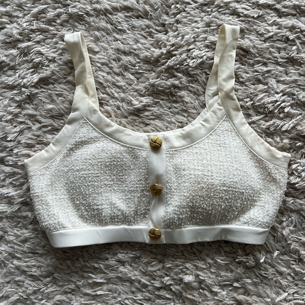 Beach Riot White Button-Detail Bikini - Picture 3 of 4